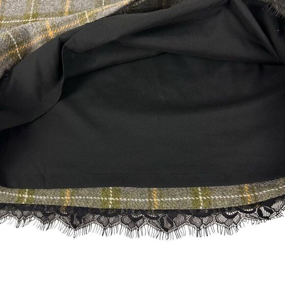 Banana Republic Plaid Lace-Trim Tweed Top size Medium - Picture 5 of 11